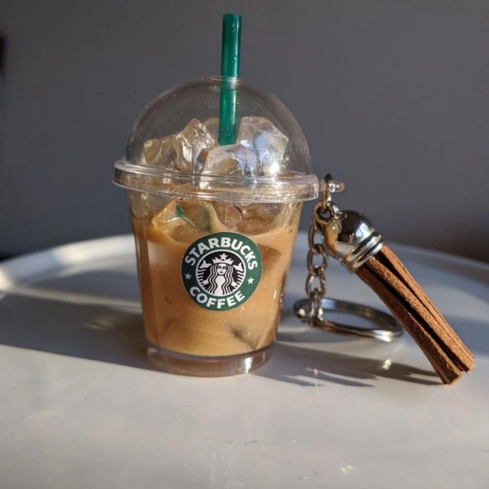 Starbucks Inspired Tumbler Keychain Handmade New